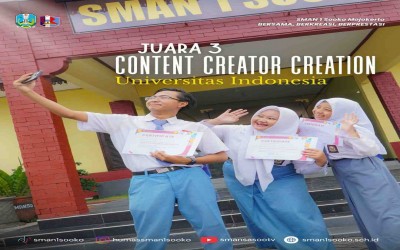 Harumkan Nama Sekolah, Siswa-Siswi SMAN 1 Sooko Raih Juara 3 Nasional Lomba Content Creator di Universitas Indonesia